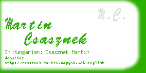 martin csasznek business card